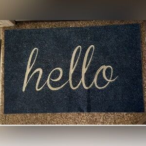 Blue 'Hello' Doormat  NWOT